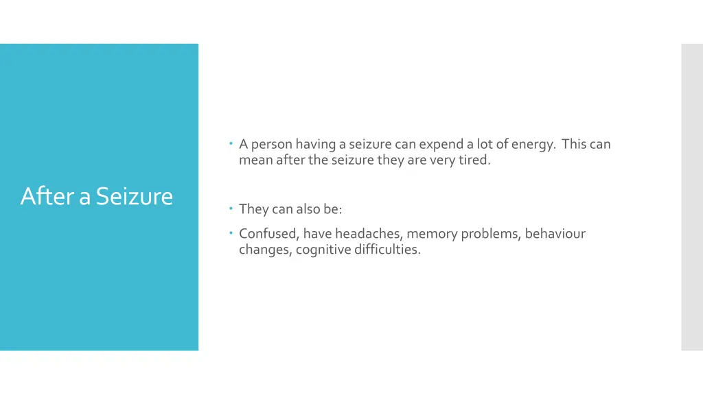 a person having a seizure can expend
