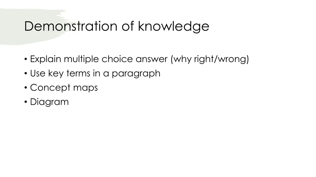 demonstration of knowledge