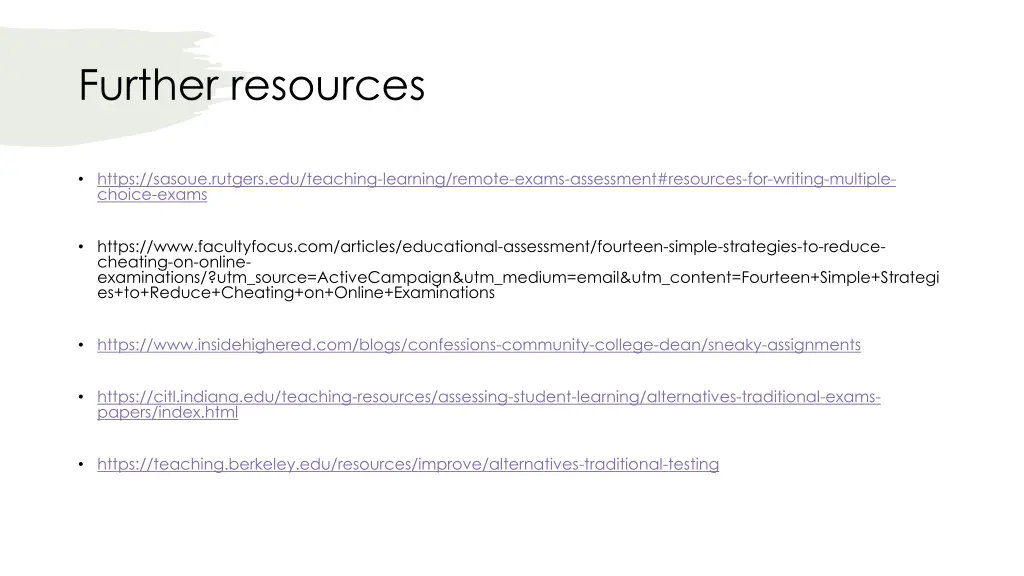 further resources