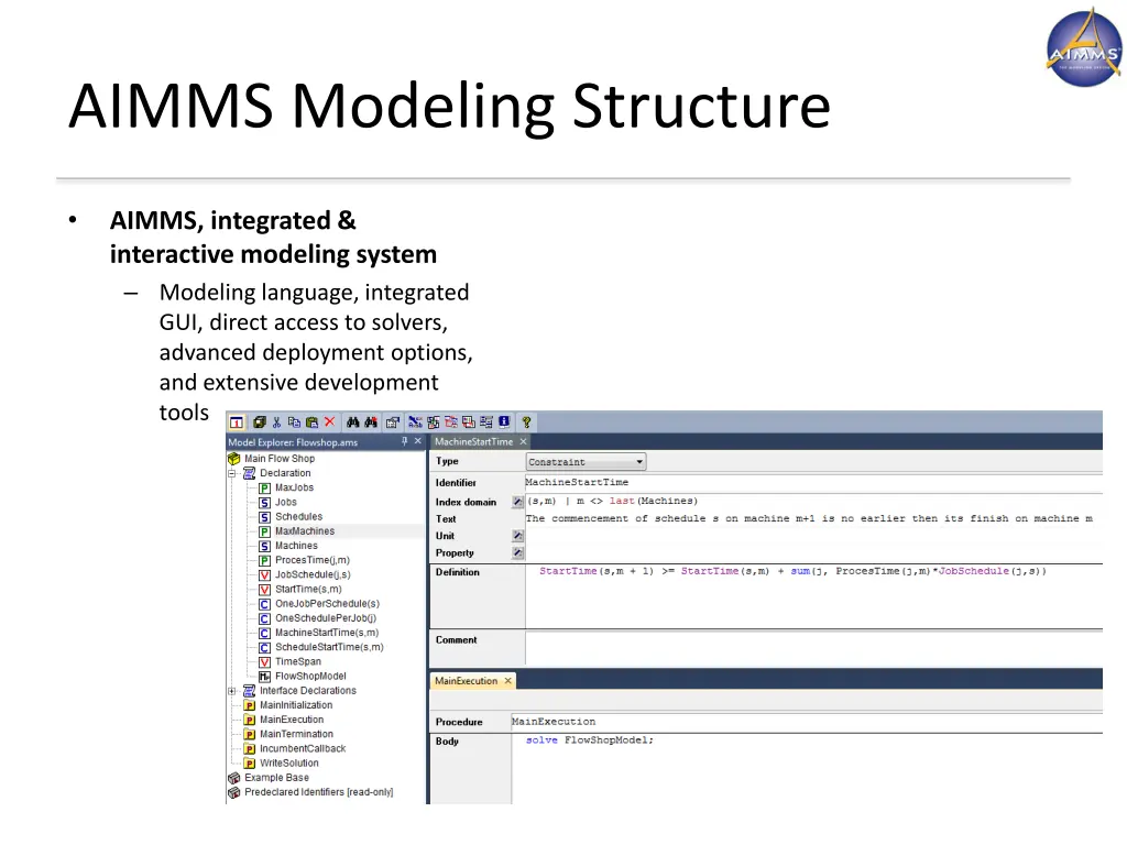 aimms modeling structure 1