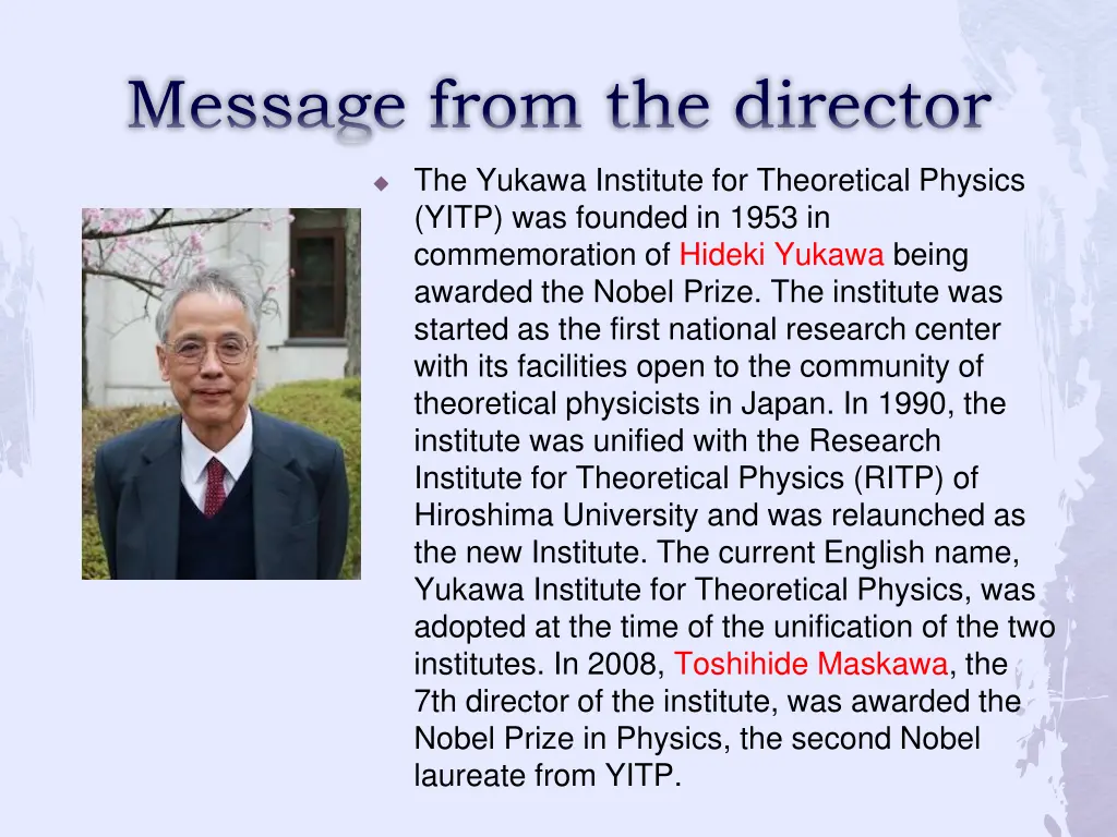 message from the director