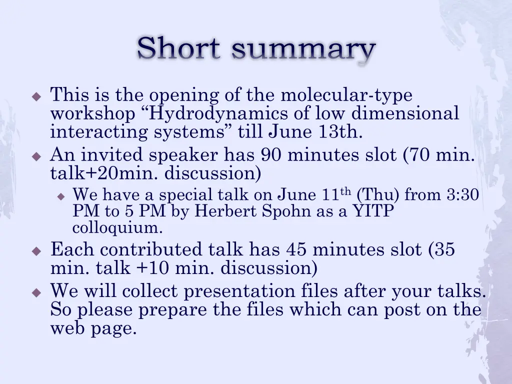 short summary
