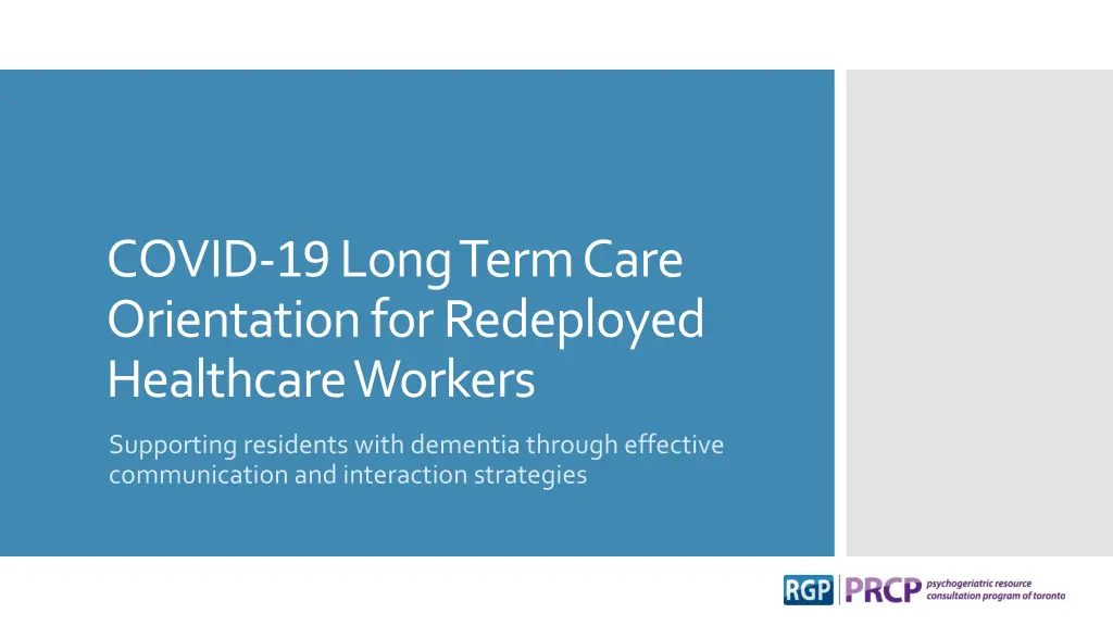 covid 19 long term care orientation