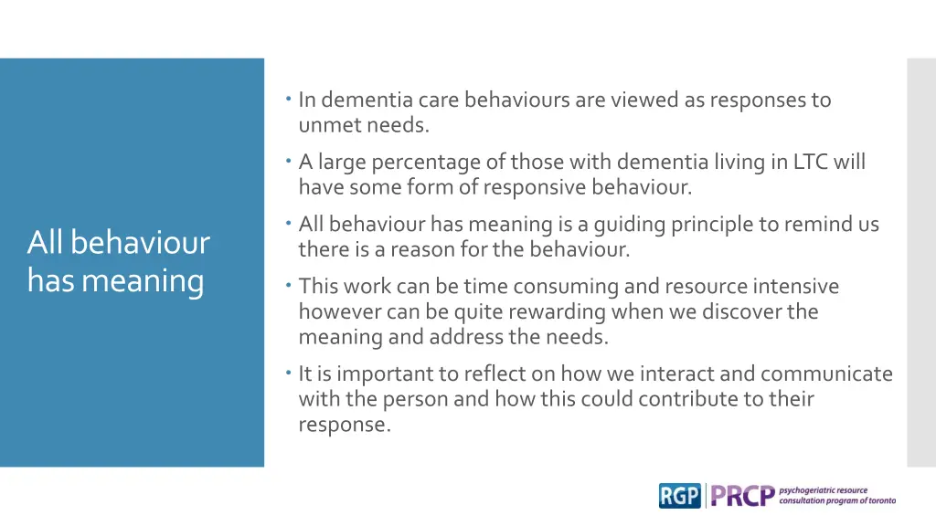 in dementia care behaviours are viewed