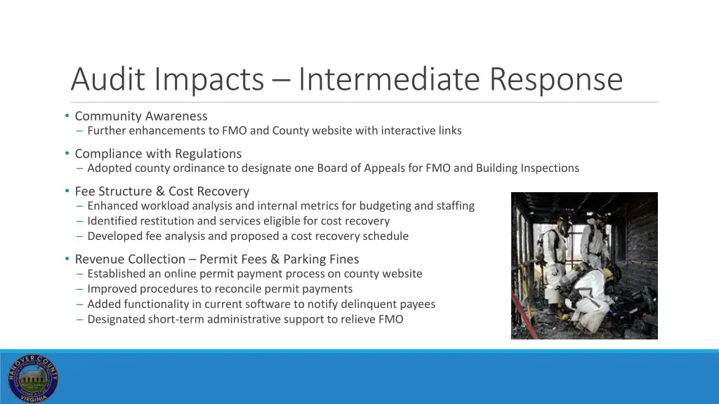 audit impacts intermediate response