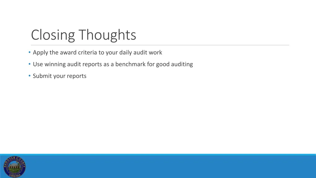 closing thoughts