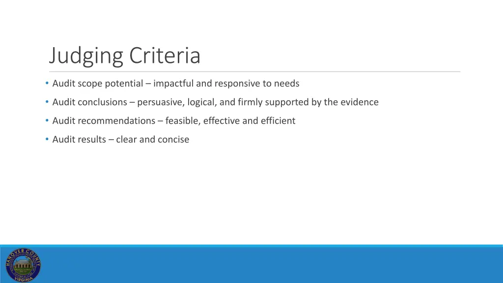 judging criteria