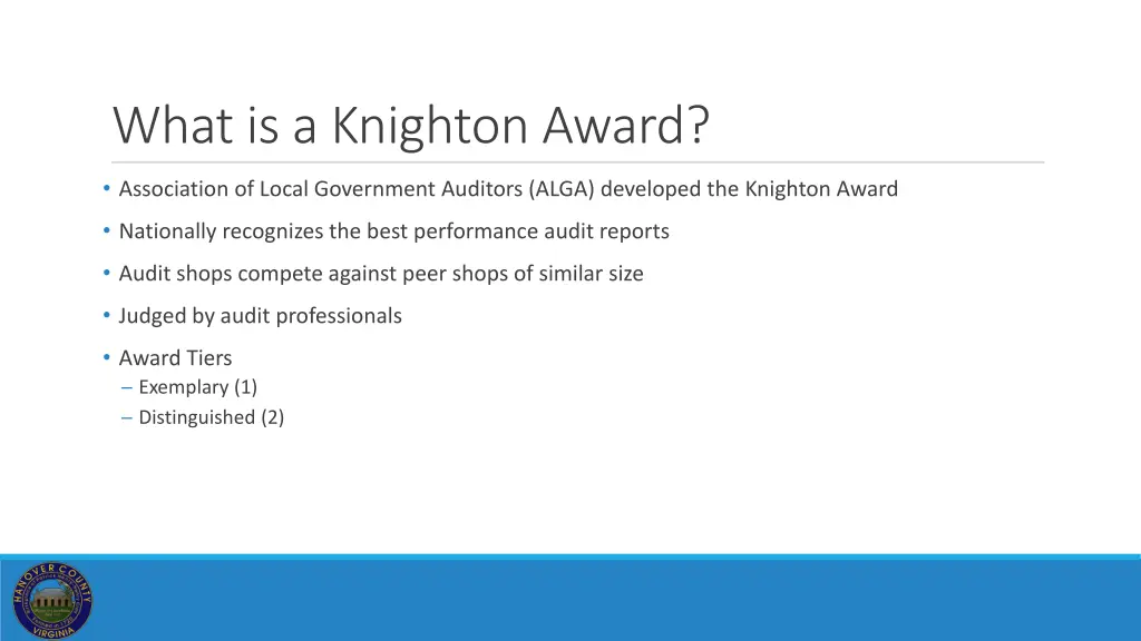 what is a knighton award