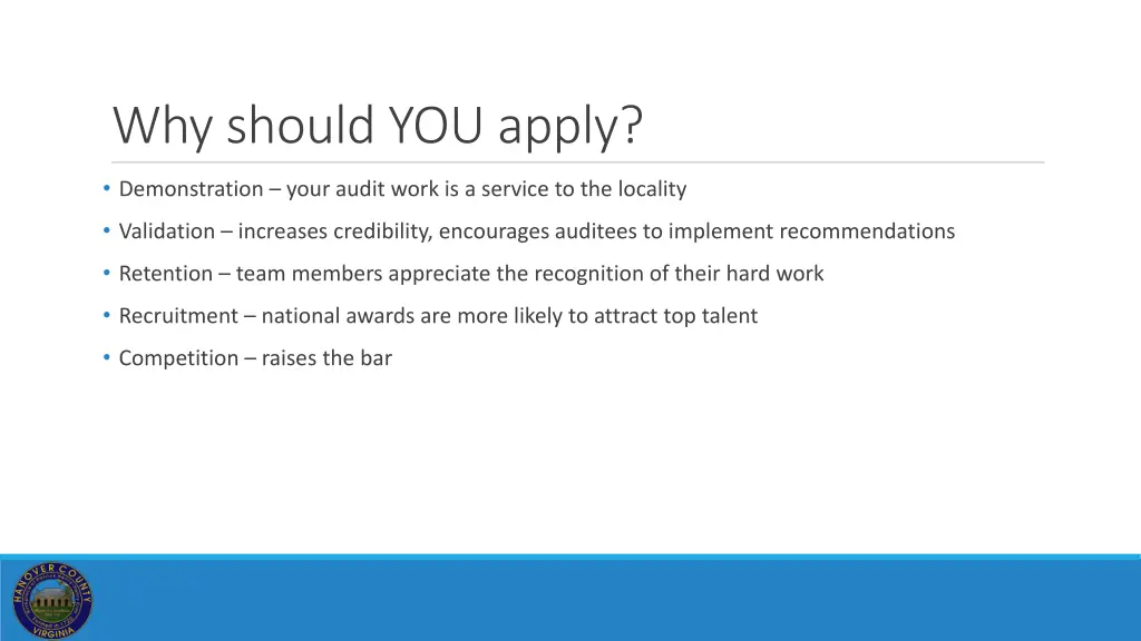 why should you apply