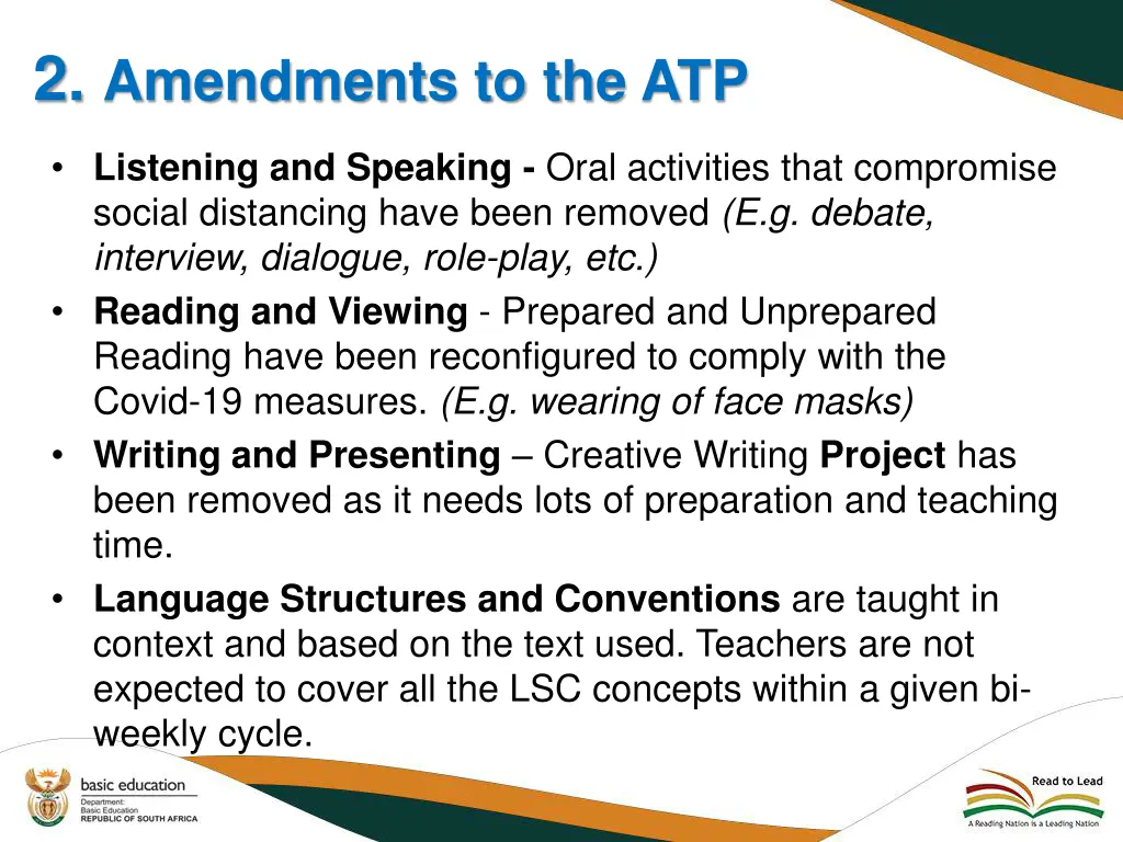 2 amendments to the atp