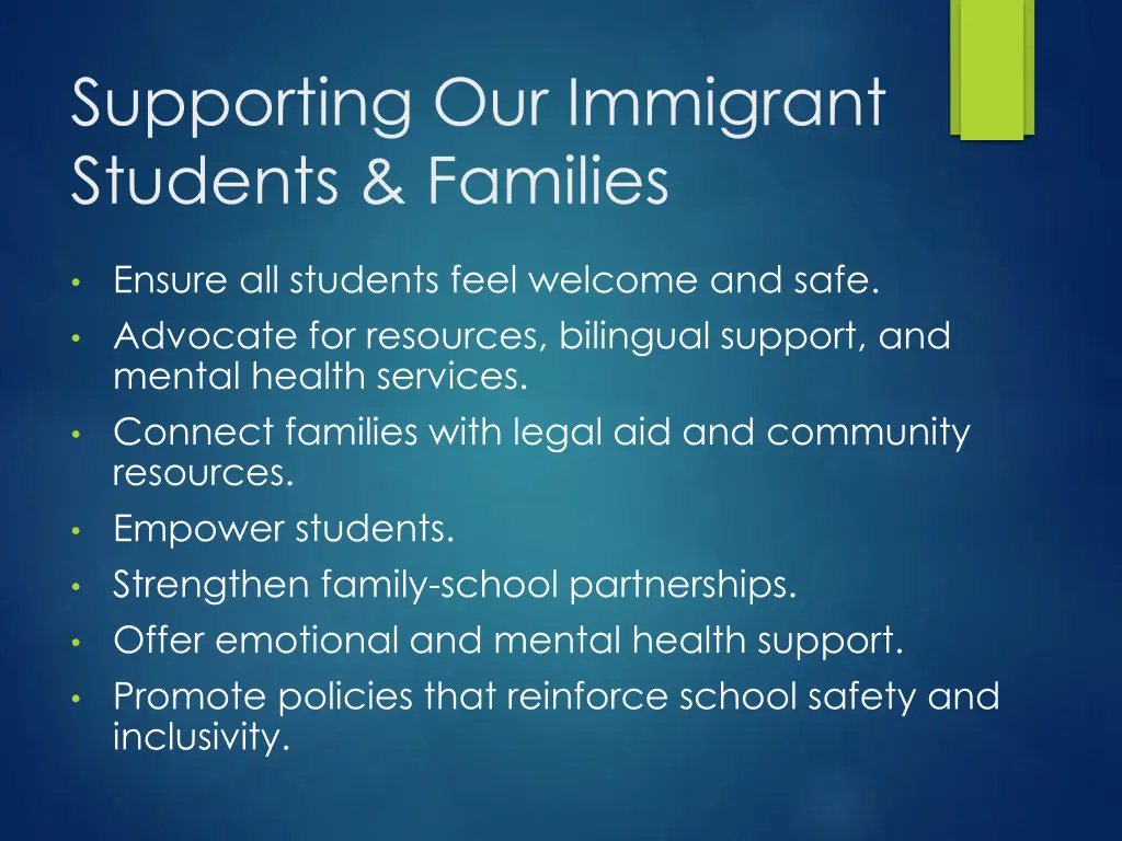 supporting our immigrant students families