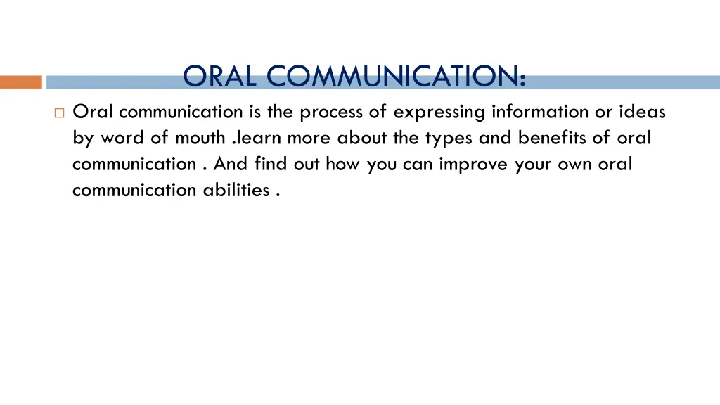 oral communication oral communication