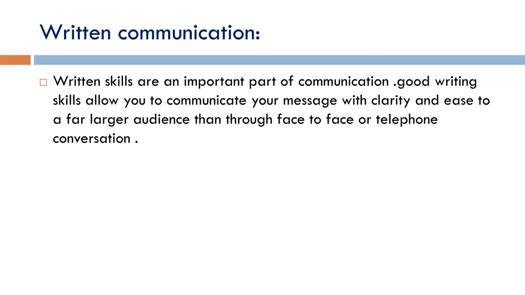 written communication