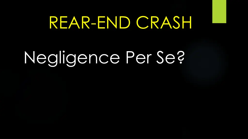 rear end crash