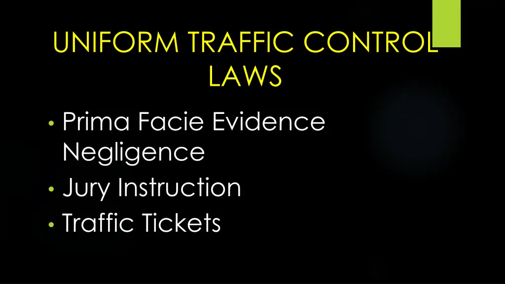 uniform traffic control laws