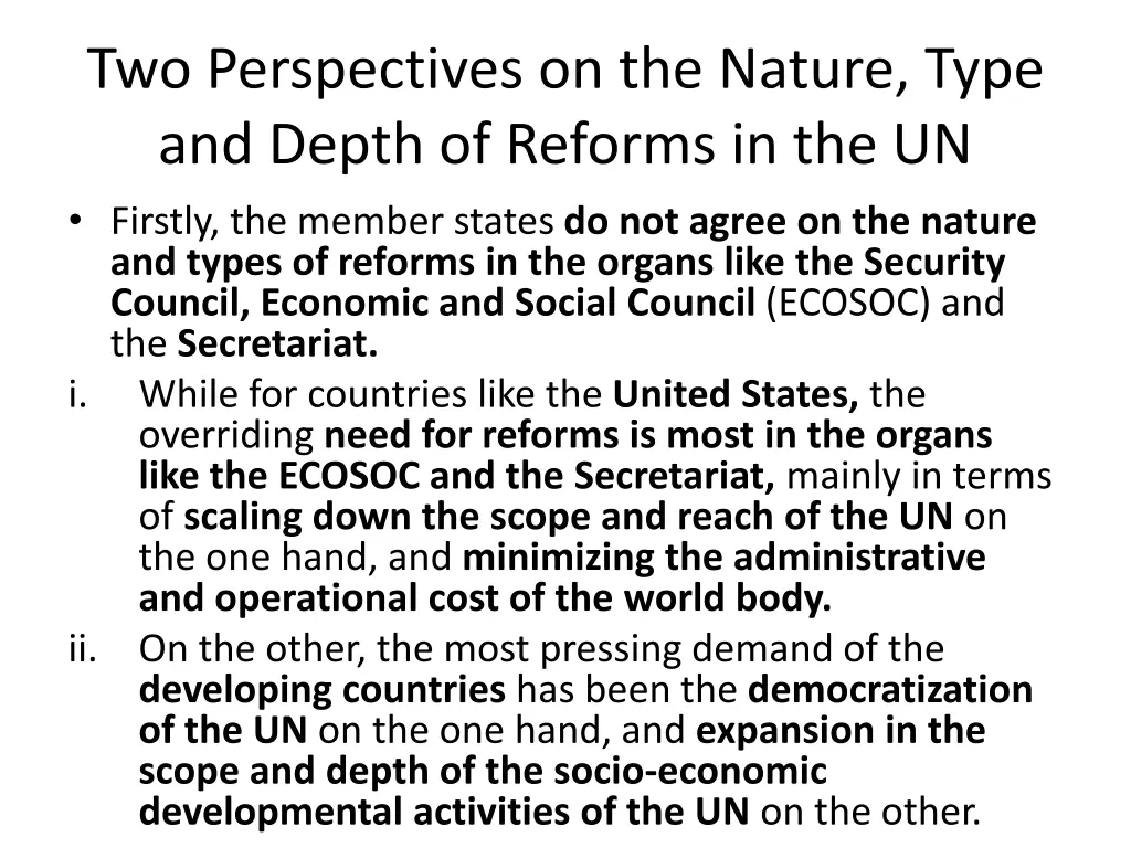 two perspectives on the nature type and depth