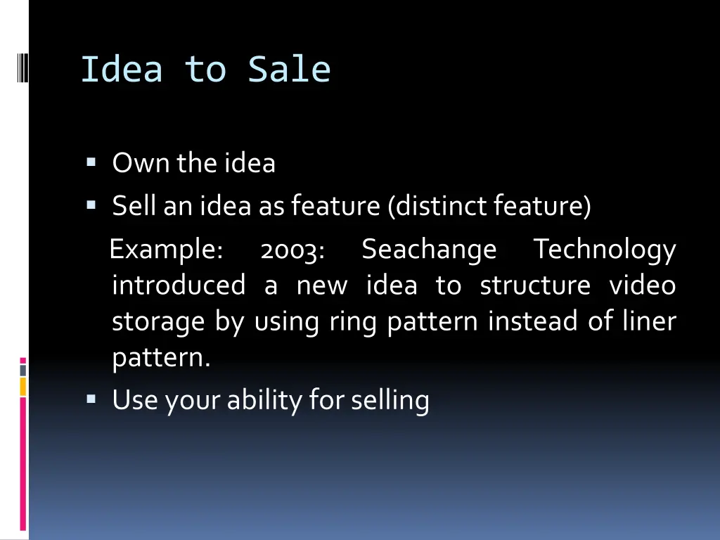 idea to sale