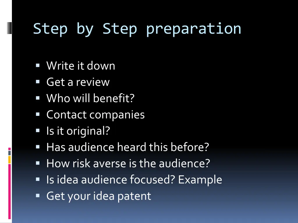 step by step preparation