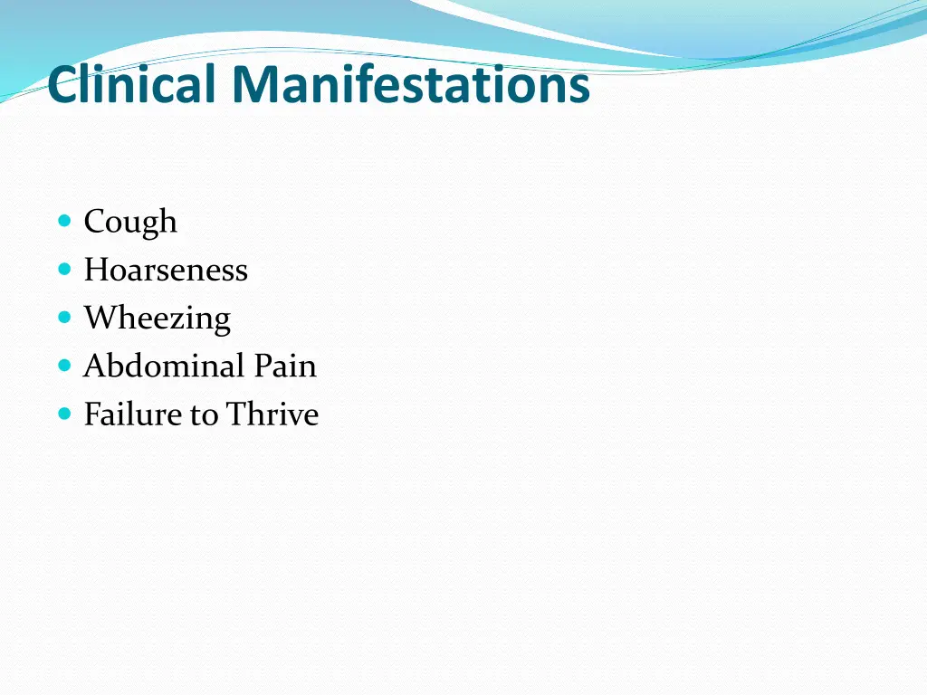 clinical manifestations