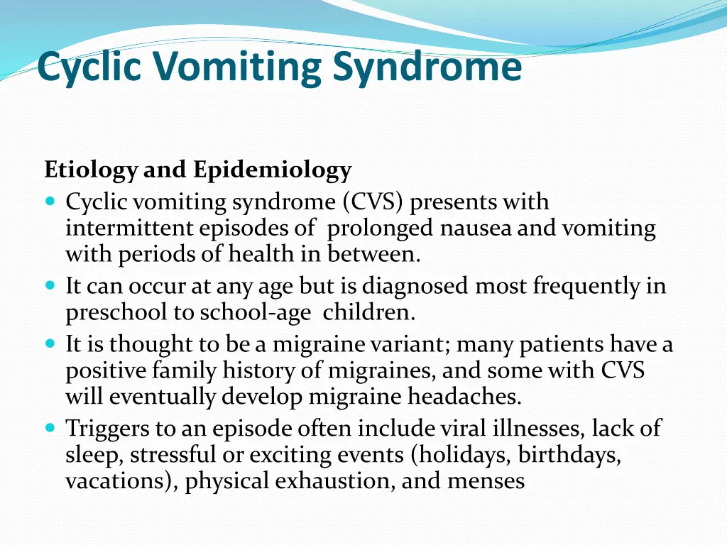 cyclic vomiting syndrome