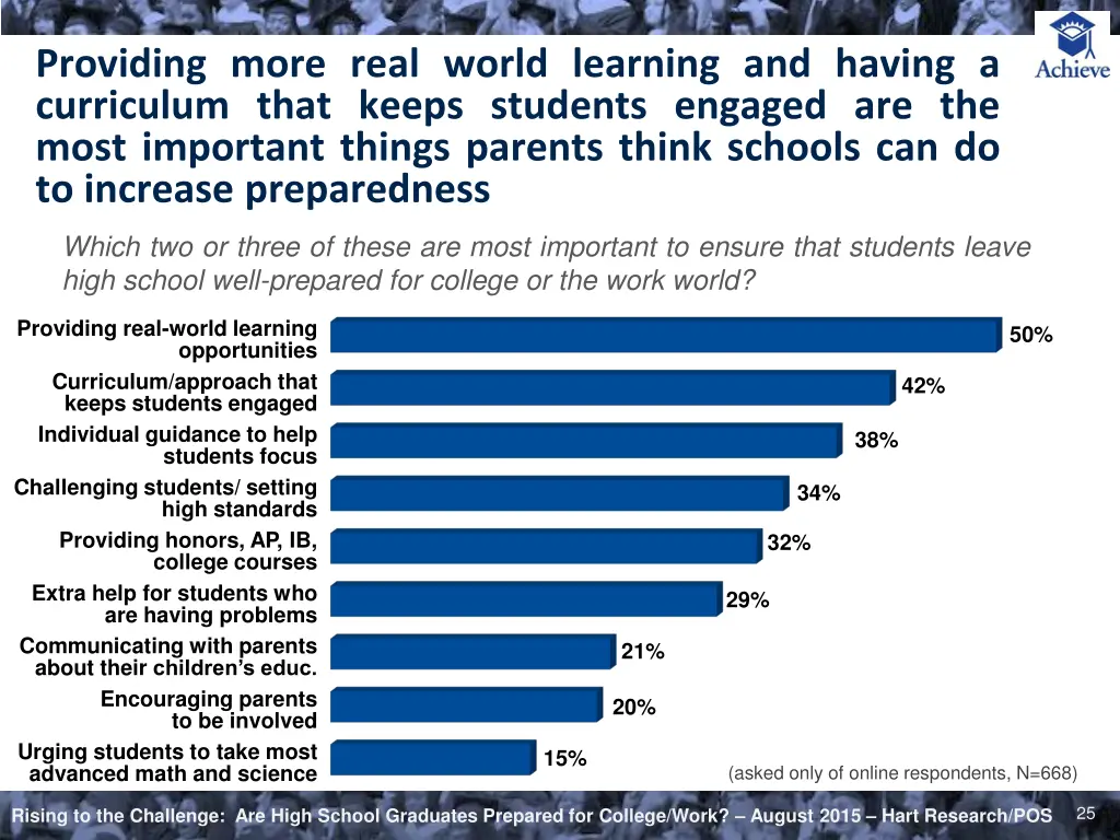 providing more real world learning and having