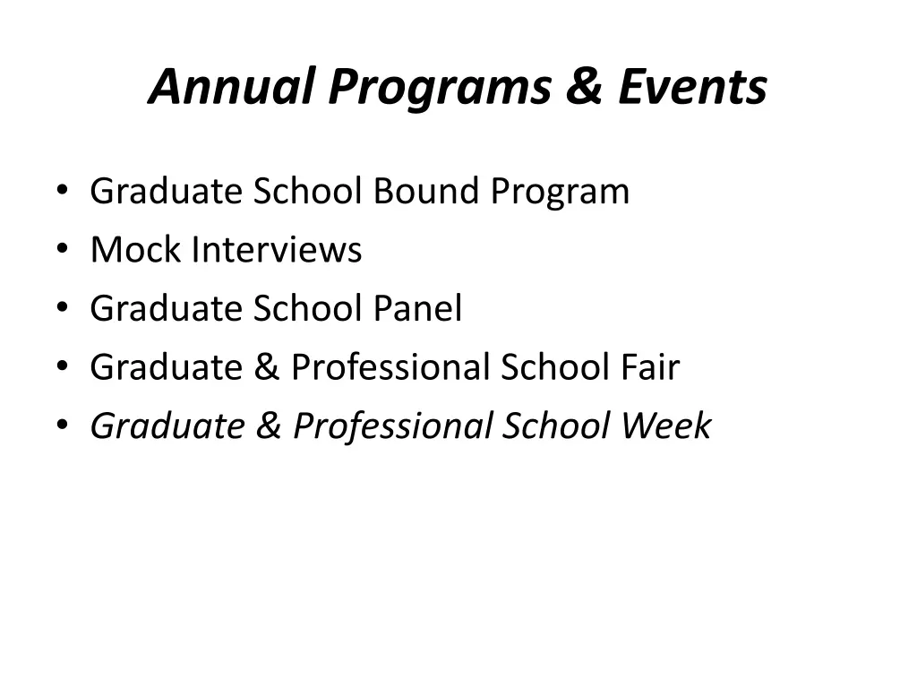 annual programs events