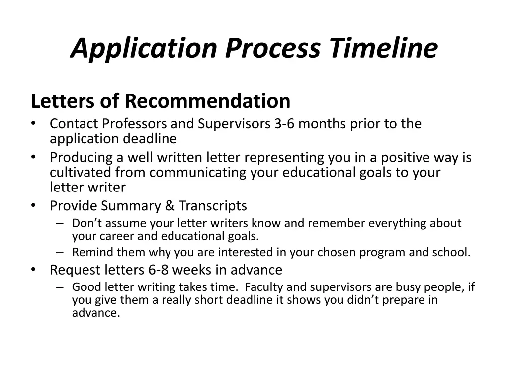 application process timeline 2
