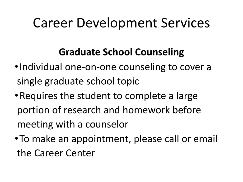 career development services