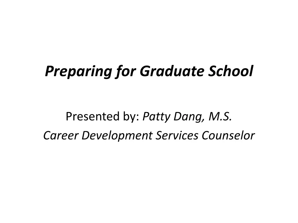 preparing for graduate school