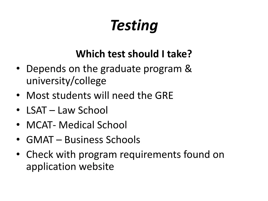 testing