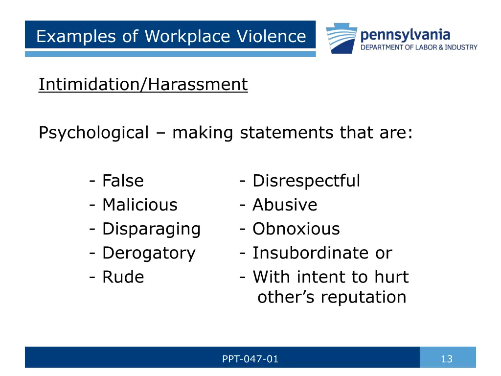 examples of workplace violence 2
