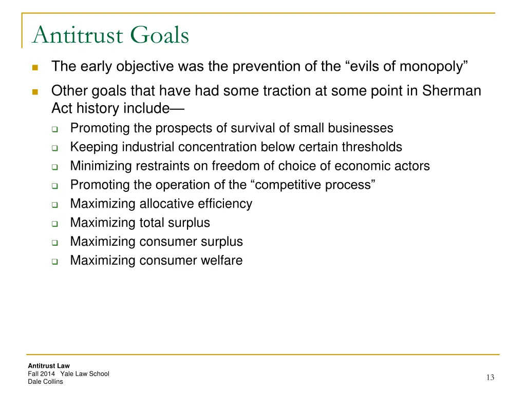 antitrust goals