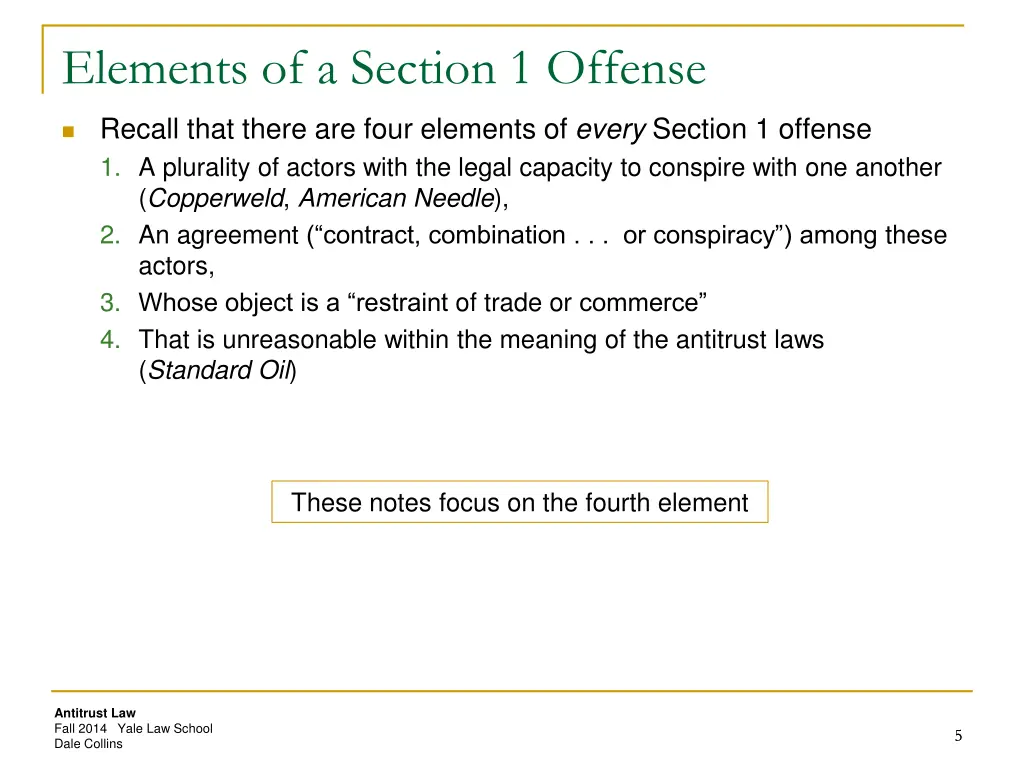 elements of a section 1 offense