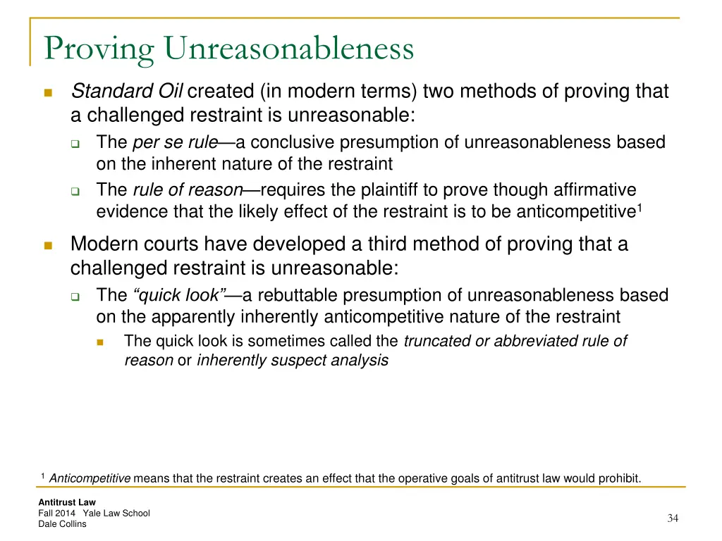 proving unreasonableness