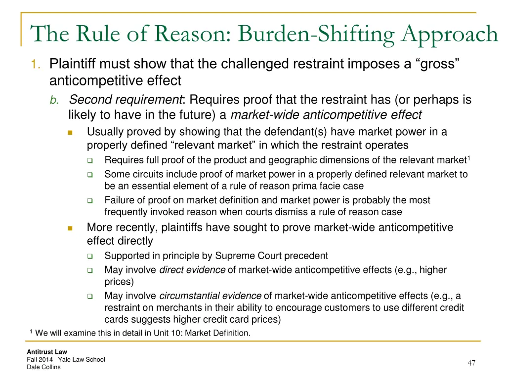 the rule of reason burden shifting approach 1