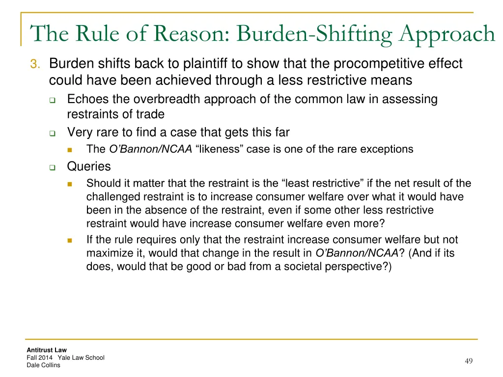 the rule of reason burden shifting approach 3