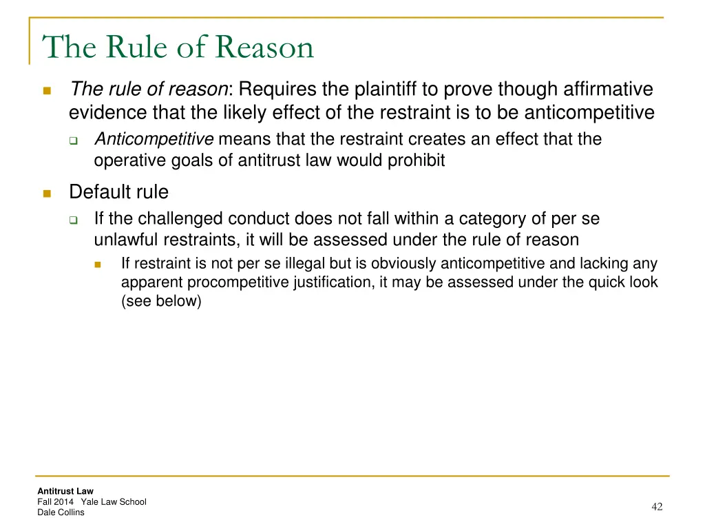 the rule of reason