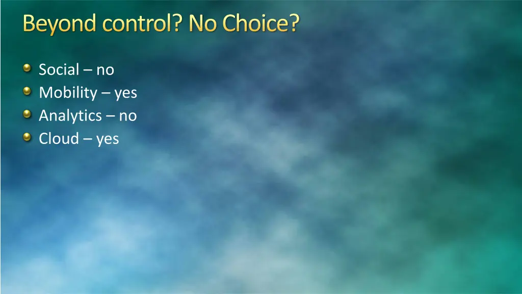 beyond control no choice