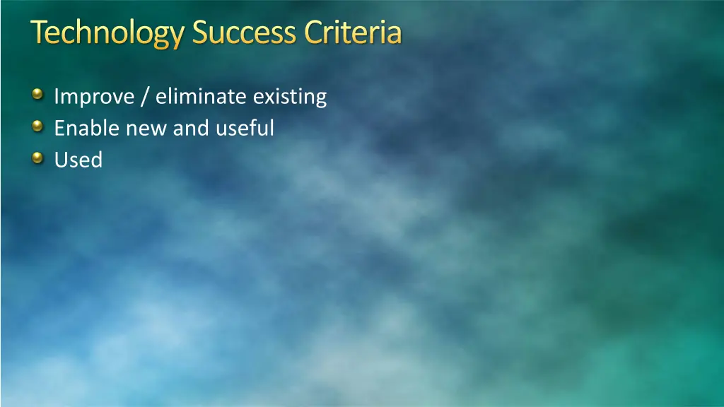 technology success criteria