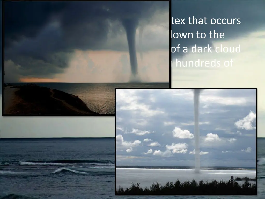 tornado is the atmospheric vortex that occurs