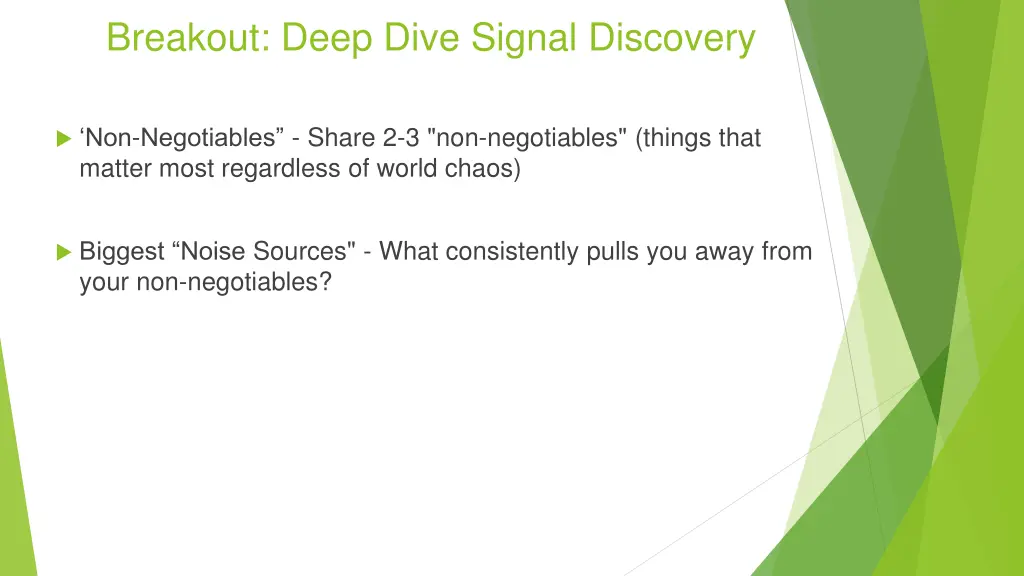 breakout deep dive signal discovery