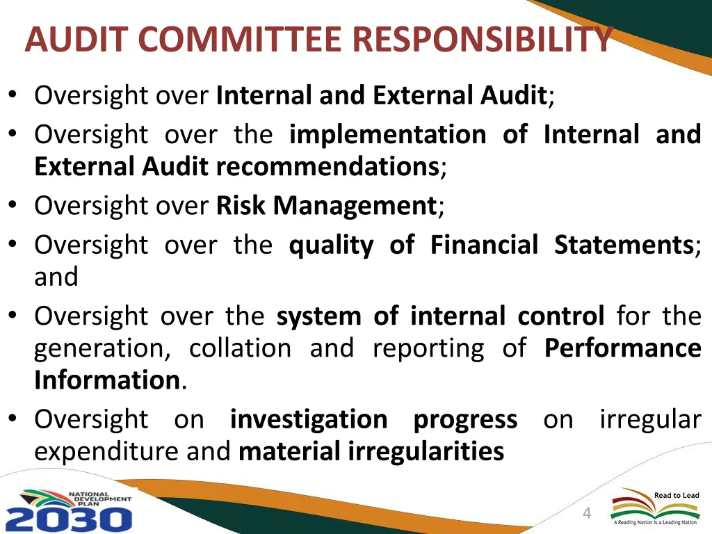 audit committee responsibility