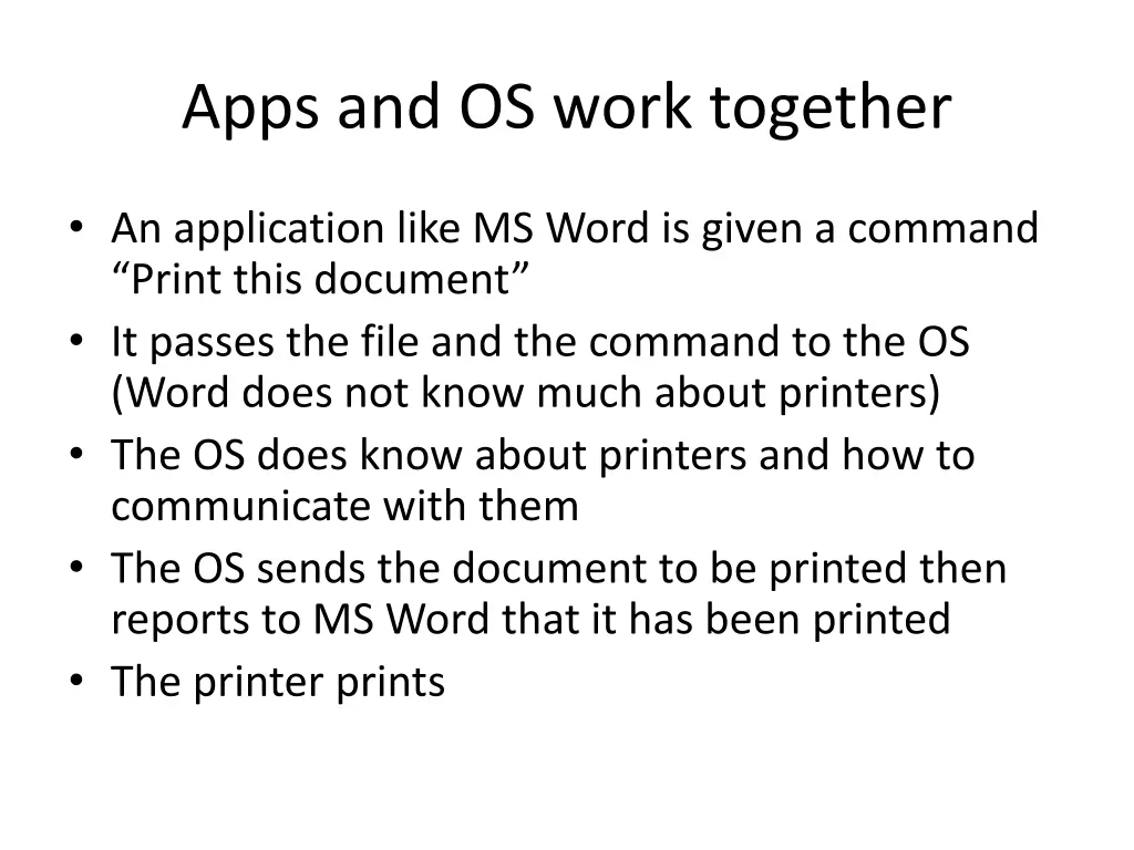 apps and os work together