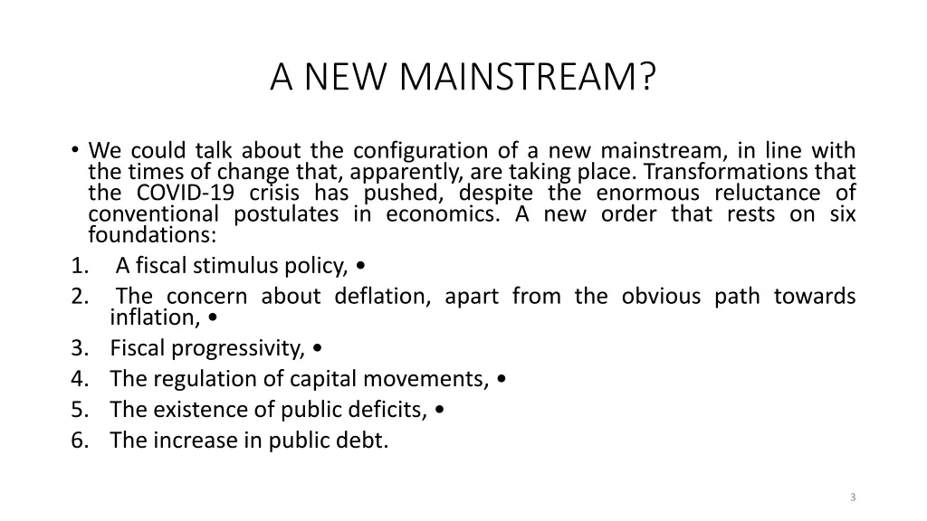 a new mainstream