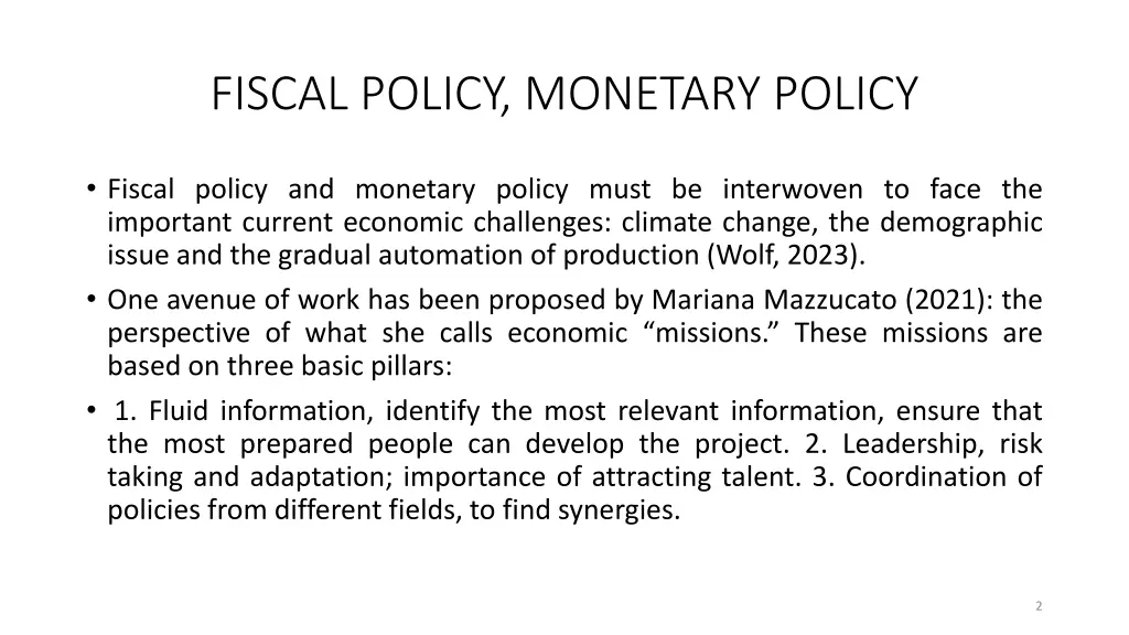 fiscal policy monetary policy