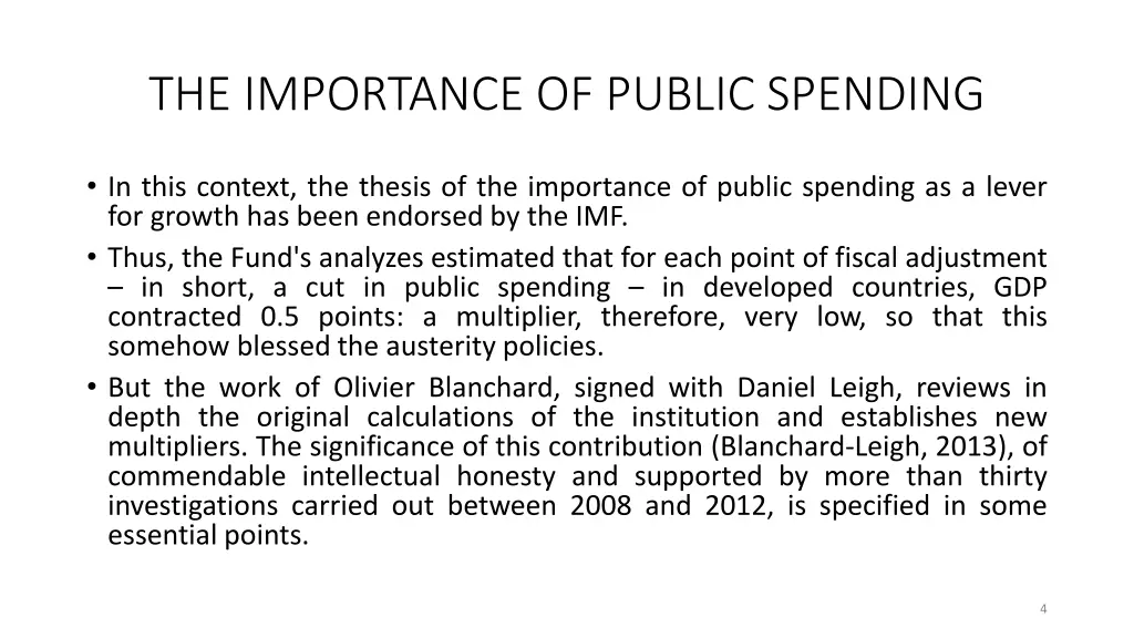 the importance of public spending