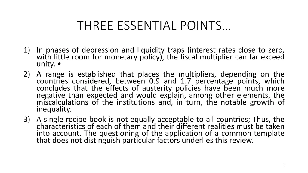 three essential points