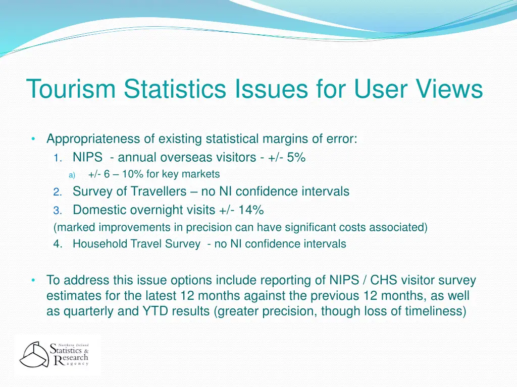 tourism statistics issues for user views