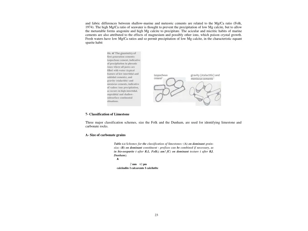 and fabric differences between shallow marine
