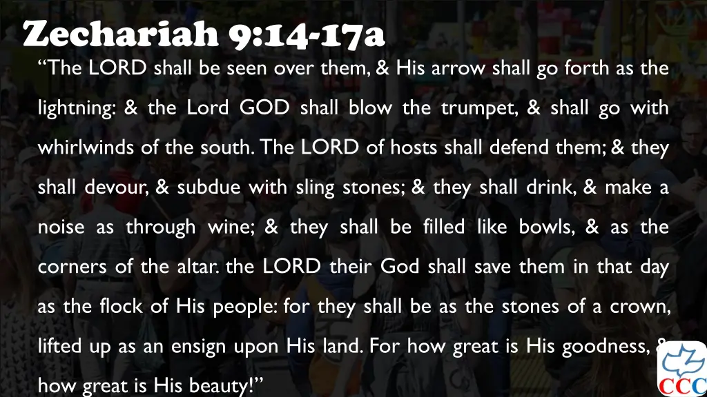 zechariah 9 14 17a the lord shall be seen over